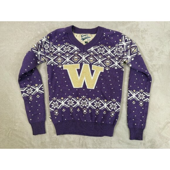 Vintage University of Washington Sweater Jumper UDub Seattle Huskies Size Medium - Picture 1 of 10